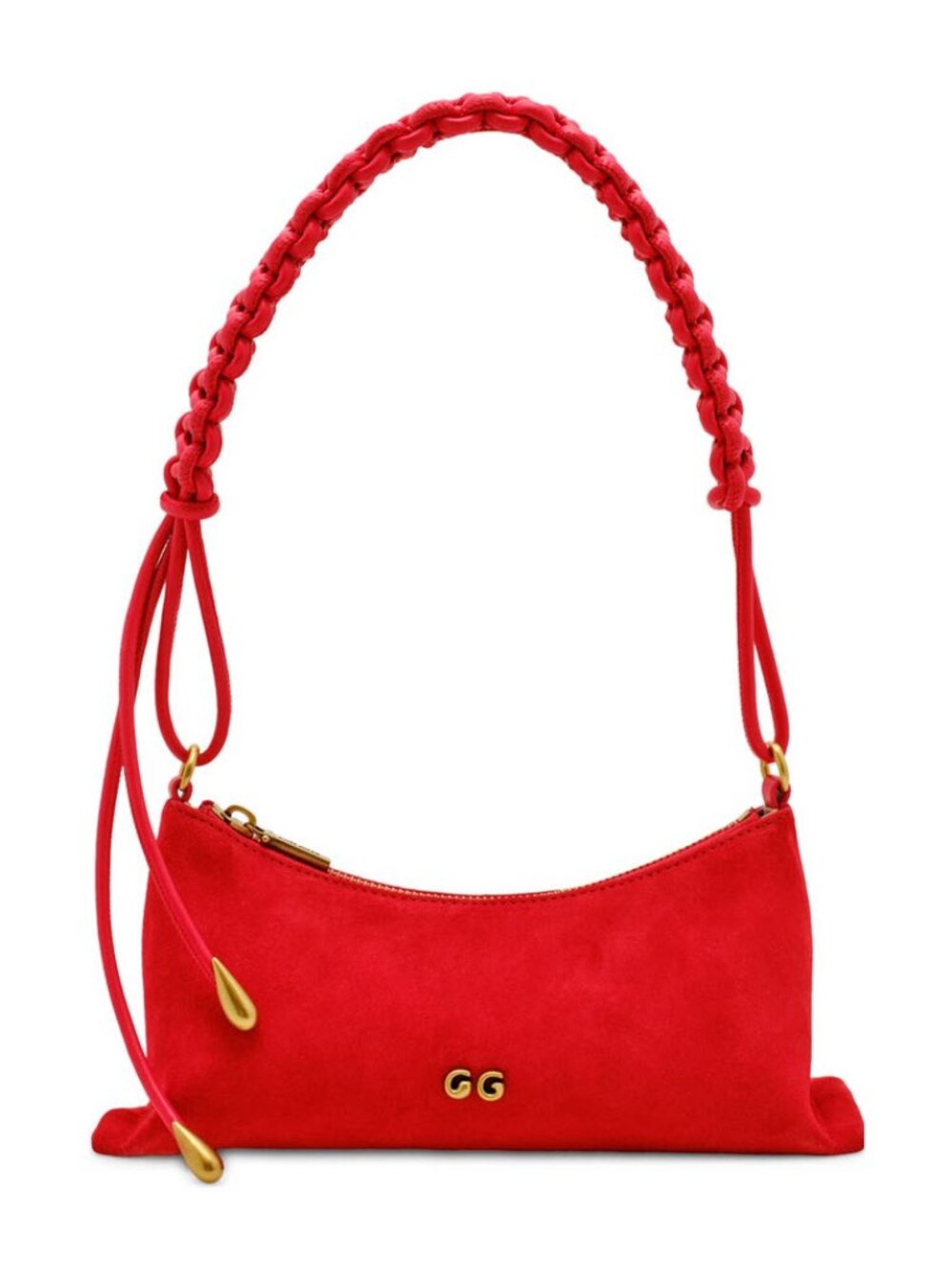 Cult Gaia Braided Shoulder Bag In Red Gold Hardware